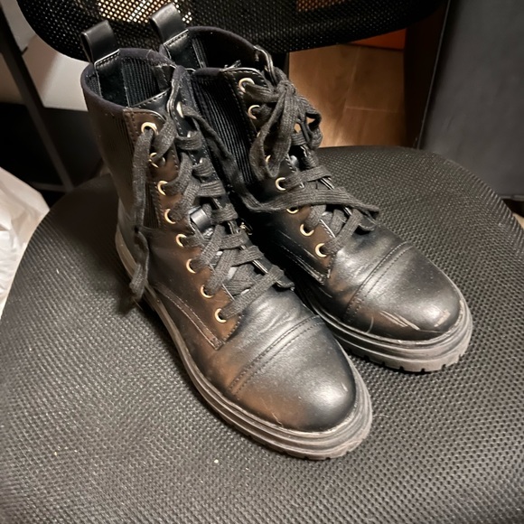 Circus Sam Edelman Black Combat Lace Up Boots 5.5 - Picture 1 of 5